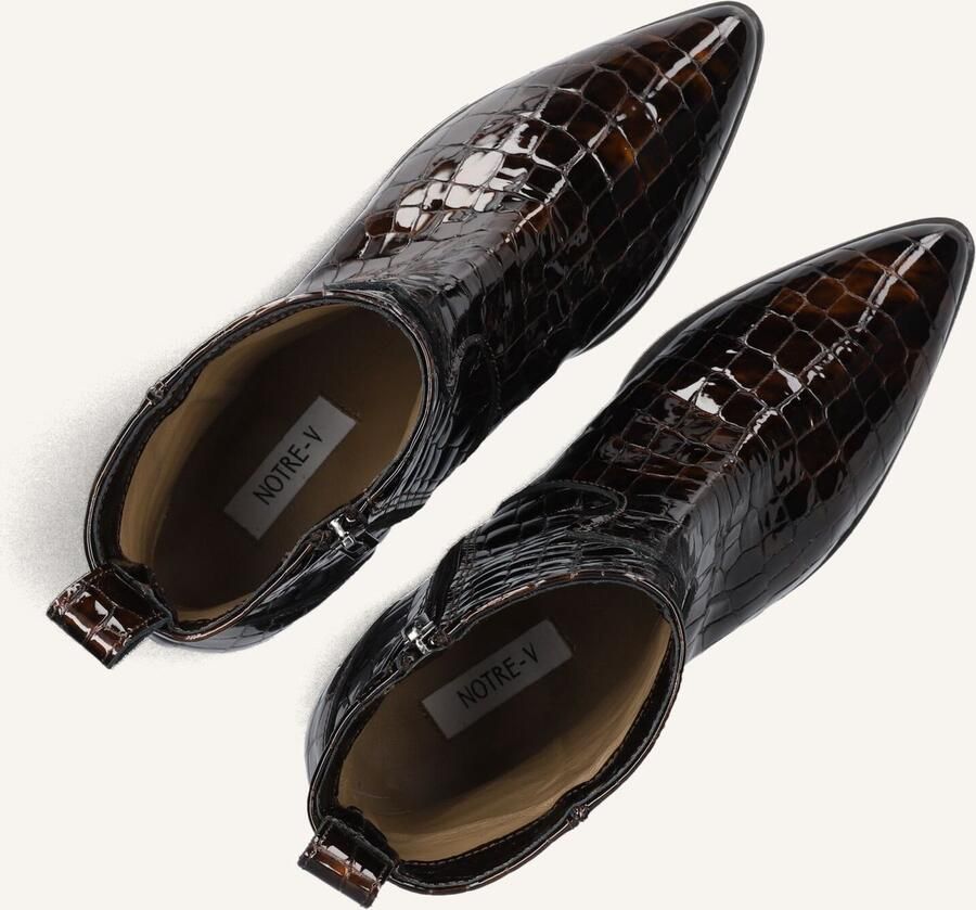 Notre-V 63231 Enkellaarsjes Enkelboots met rits Dames Bruin - Foto 2