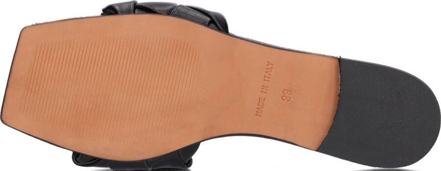 Vlechtwerk bruin Tinten Vlechtwerk 7135 Slippers Dames Zwart - Foto 6