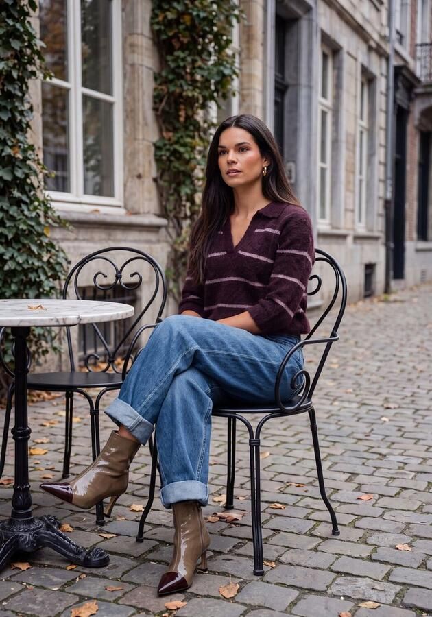 Notre-V 77235 Enkellaarsjes Enkelboots met rits Dames Olijf - Foto 5