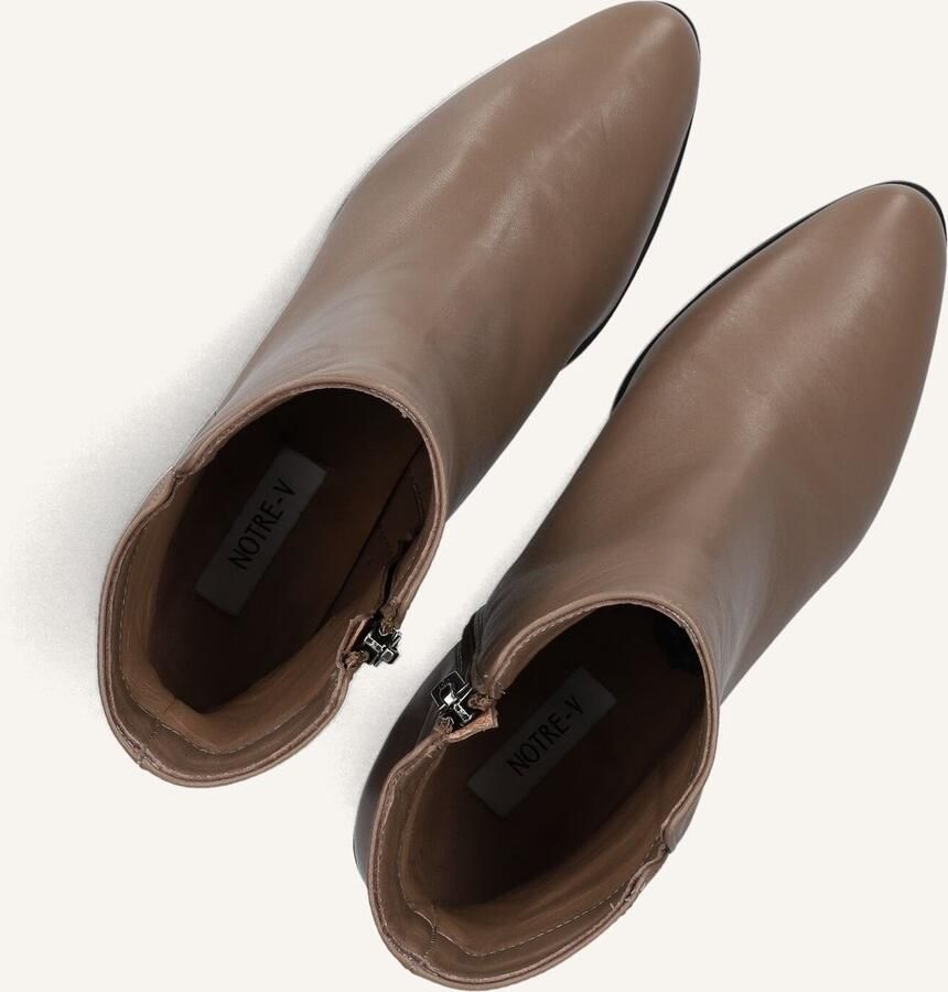 Notre-V 8560 Enkellaarsjes Enkelboots met rits Dames Taupe - Foto 2