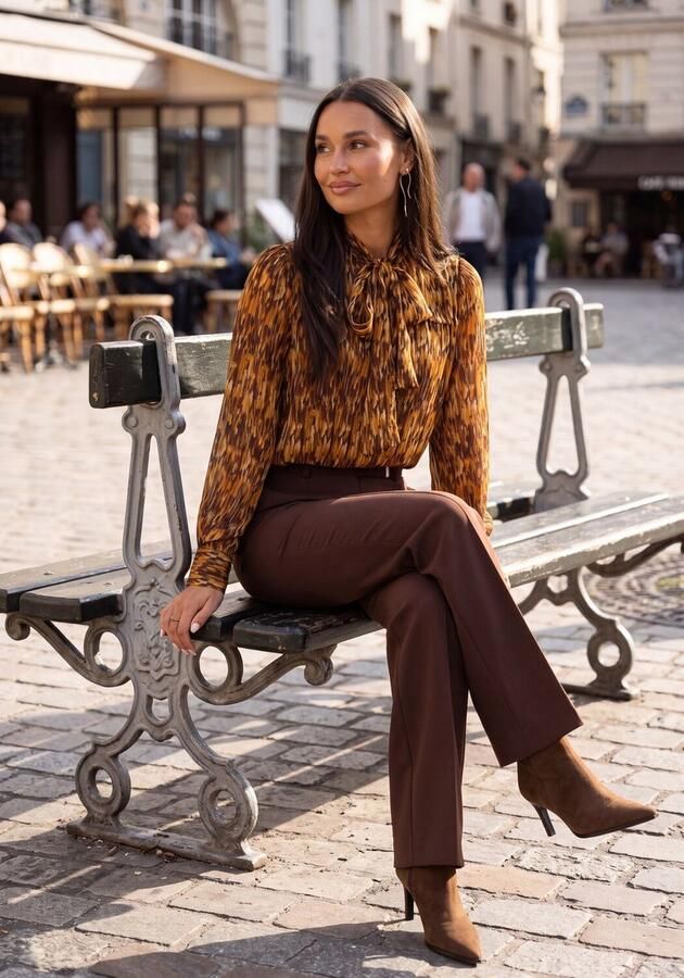 Notre-V 8939 Enkellaarsjes Enkelboots met rits Dames Bruin - Foto 6