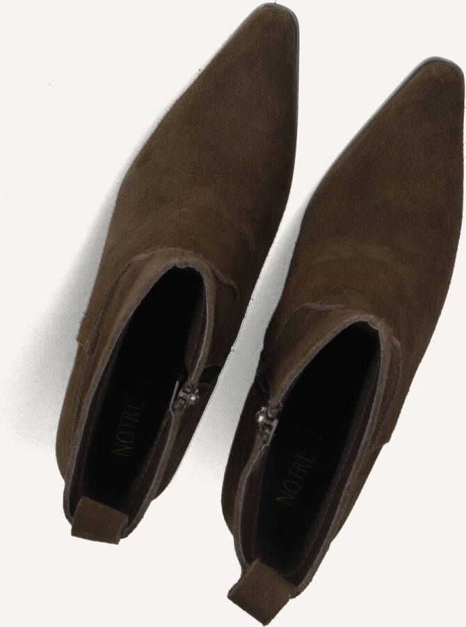Notre-V Shn80672 Enkellaarsjes Enkelboots met rits Dames Bruin