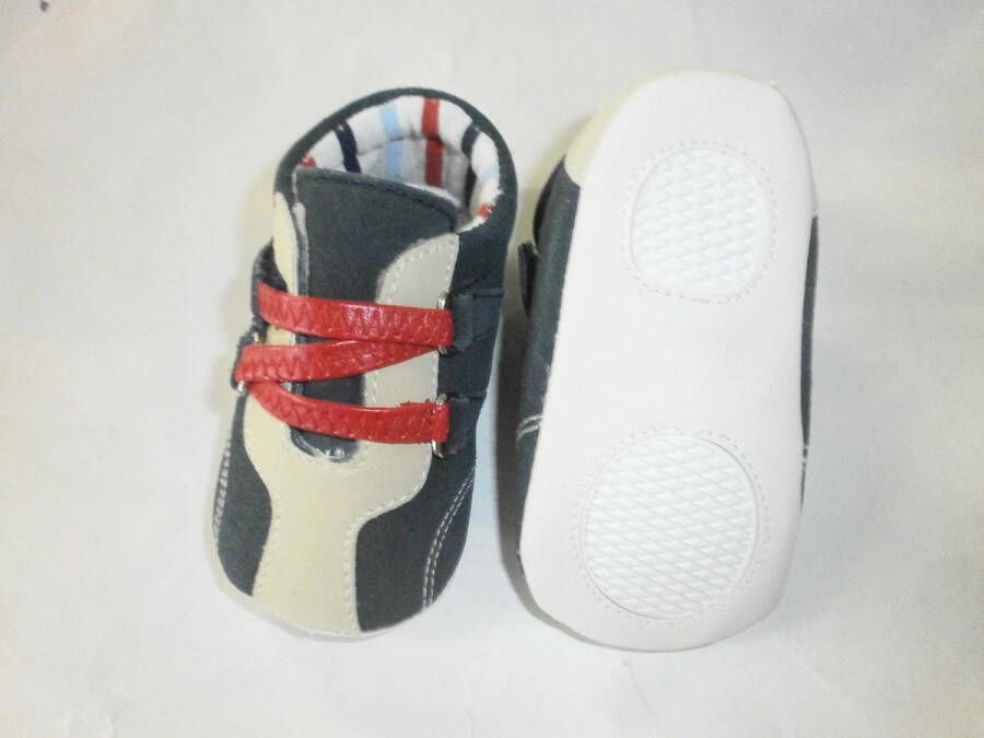 Noukie's Schoentjes Slofjes Marine beige rood 18 3 6 maand