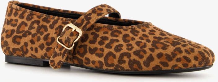 Nova dames ballerina s met panterprint bruin