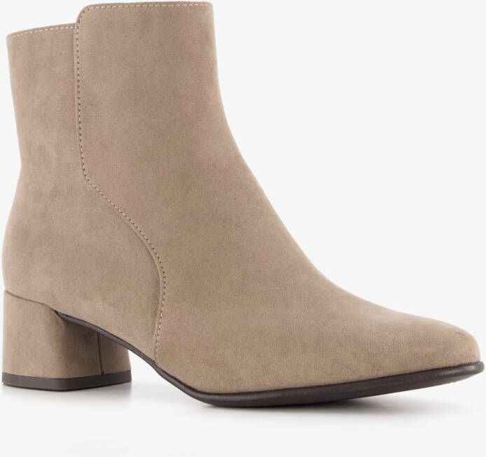Nova dames enkellaarsjes met hak beige