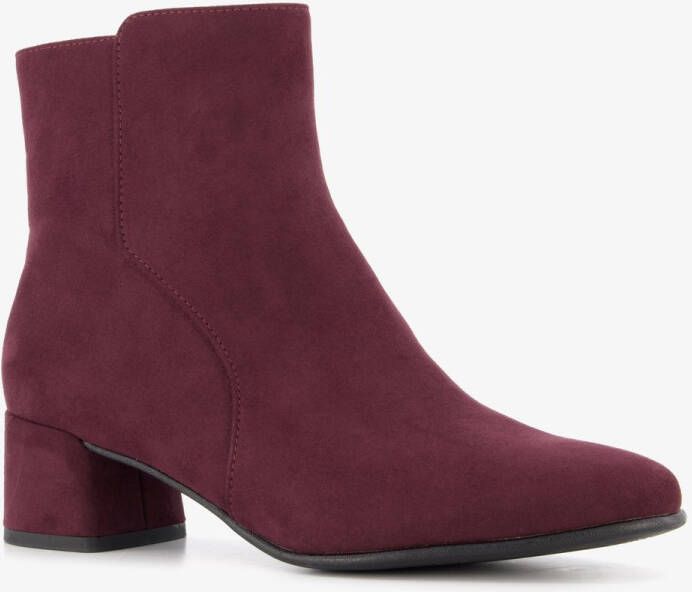 Nova dames enkellaarsjes met hak bordeaux Rood