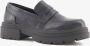 Nova dames loafers chunky zwart slangenprint - Thumbnail 1