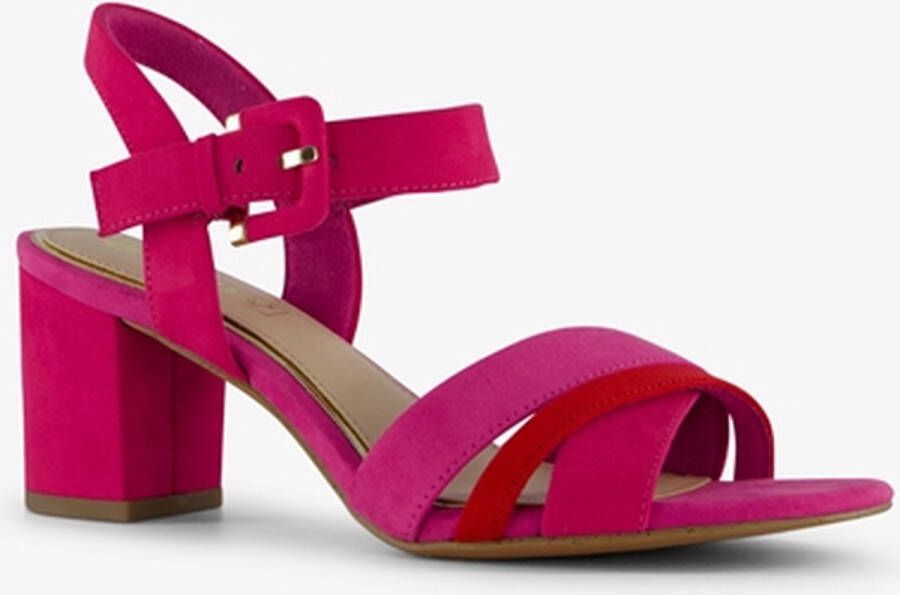 Nova dames sandalen met hak roze rood