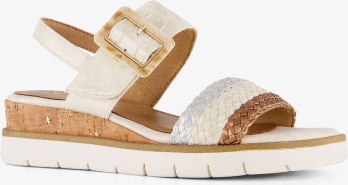 Nova dames sandalen met sleehak beige