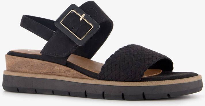 Nova dames sandalen met sleehak zwart
