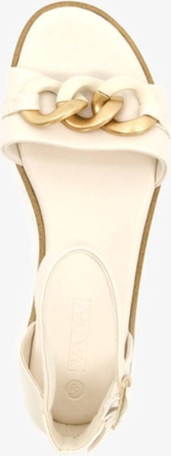 Nova dames sandalen wit met gouden detail - Foto 3