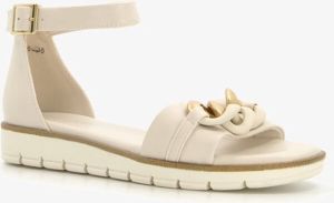 Nova sandalen wit met gouden detail