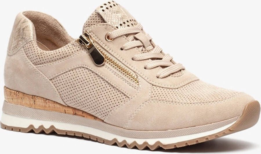 Nova dames sneakers met slangenprint Beige Uitneembare zool