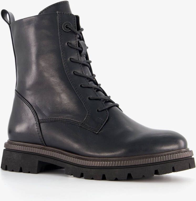 Nova dames veterboots zwart
