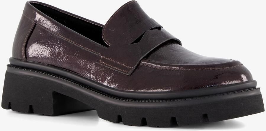 Nova dames lak loafers bordeaux rood