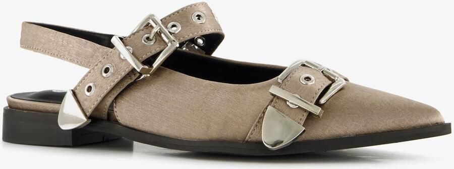 Nova dames slingbacks met gespen beige