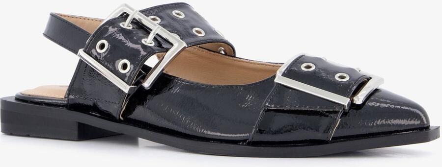 Nova dames slingbacks met gespen lak zwart