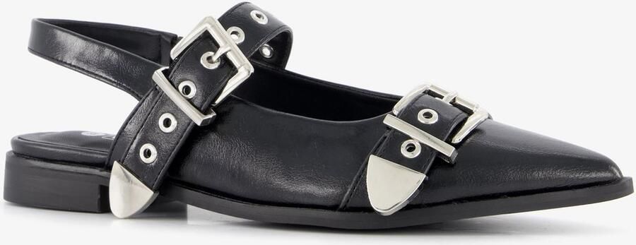 Nova dames slingbacks met gespen zwart