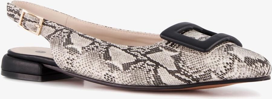 Nova dames slingbacks met slangenprint grijs