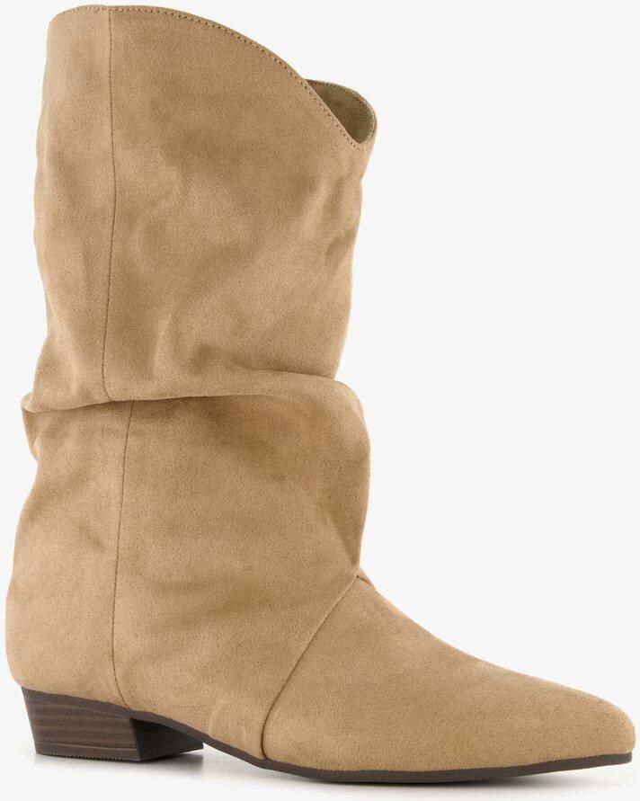 Nova dames slouchy laarzen beige