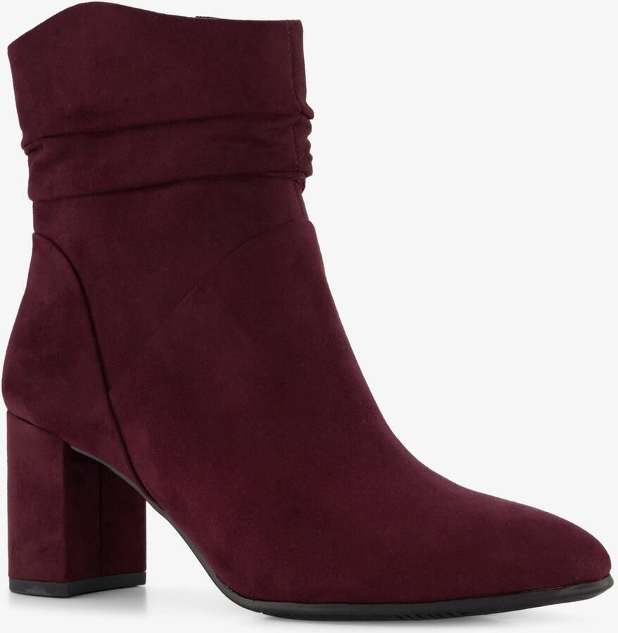 Nova Marco Tozzi dames enkellaarsjes met hak bordeaux Rood