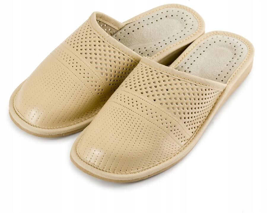 Nowo Dames pantoffels beige openwerk