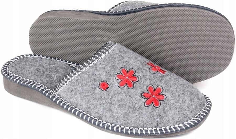 Nowo Dames Pantoffels Comfortabele Vilten Huisschoenen met Bloemen
