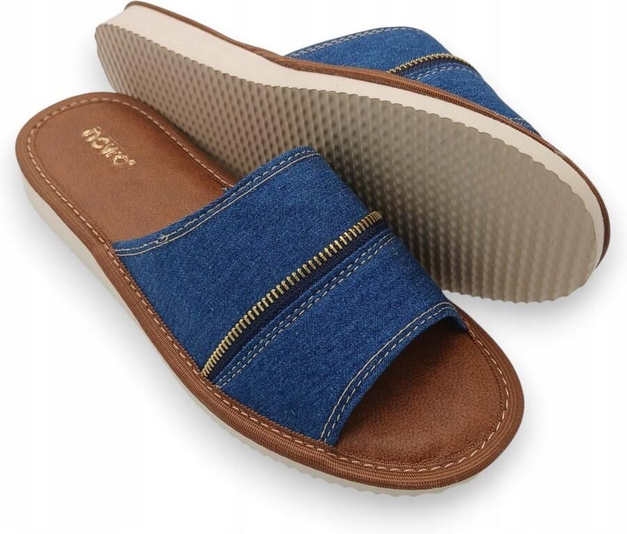 Nowo Dames pantoffels denim met zachte binnenzool comfortabele instappers