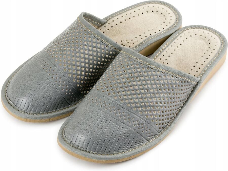 Nowo Dames pantoffels grijs openwerk comfortabel