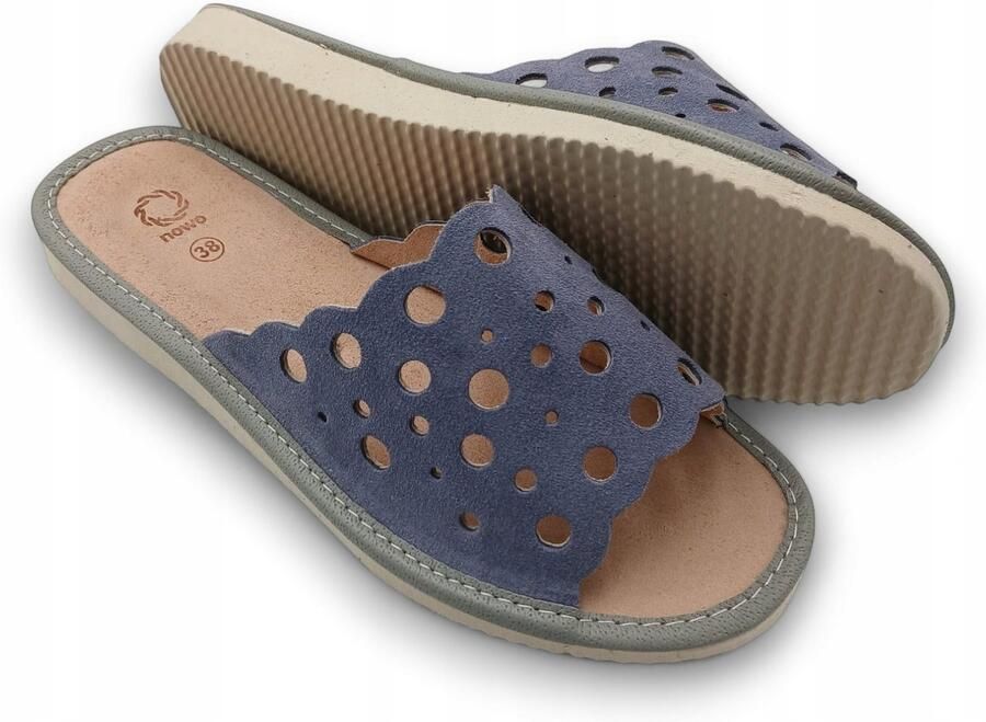 Nowo Dames Pantoffels Leer Comfortabel & Licht
