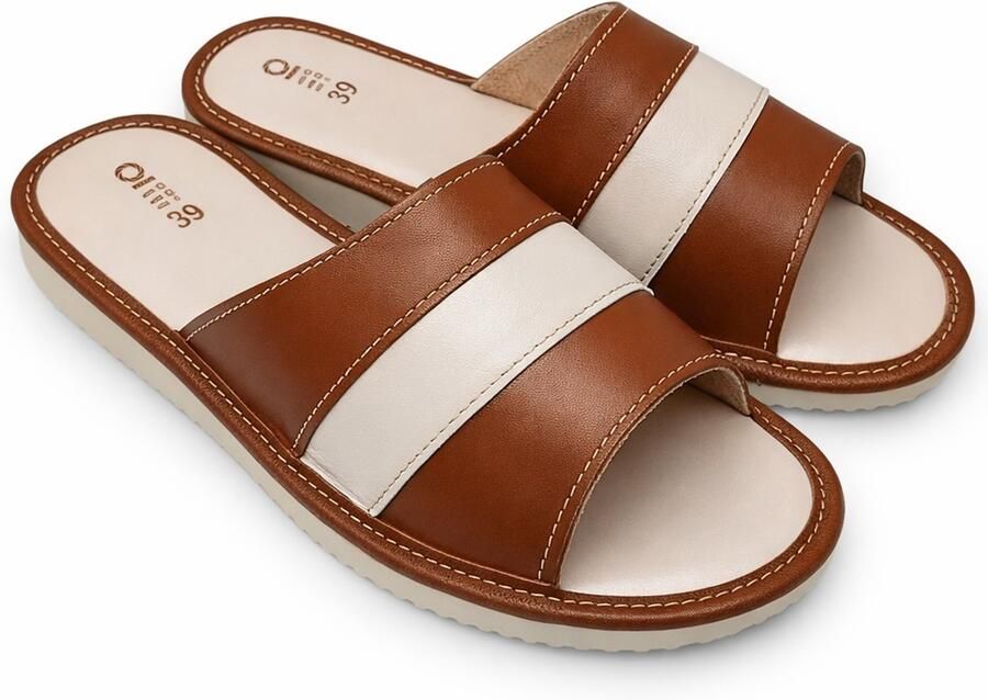 Nowo Dames Pantoffels Leer Comfortabele en Stijlvolle Huisschoenen