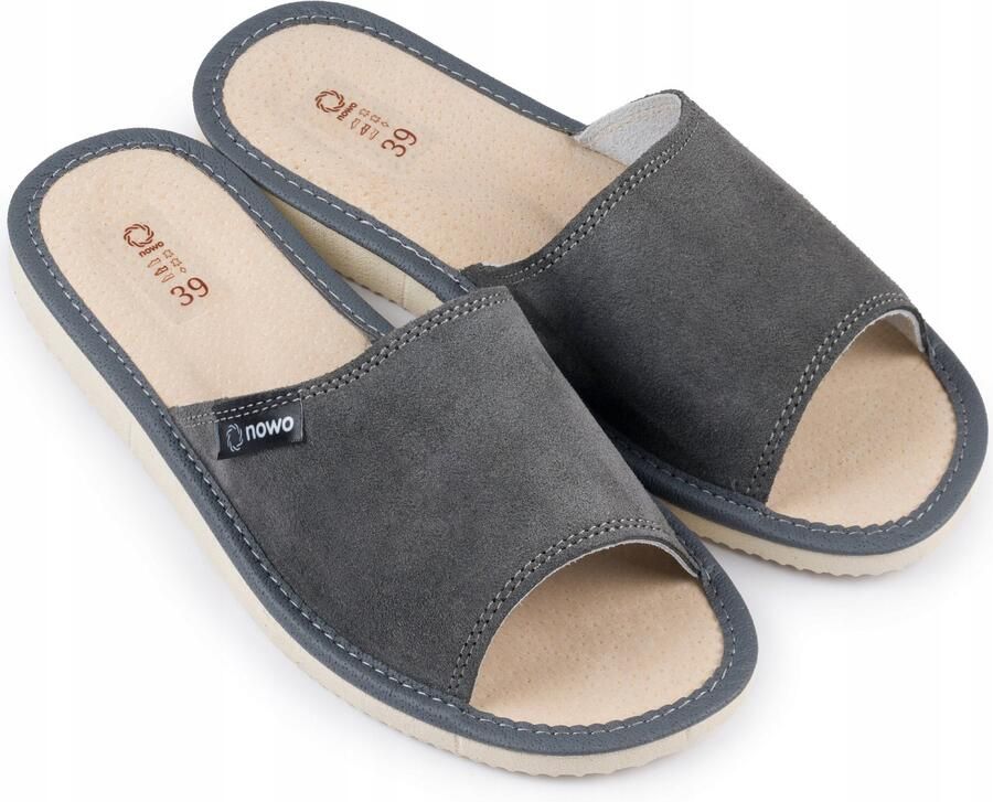 Nowo Dames pantoffels van suède leer Comfortabele huisschoenen