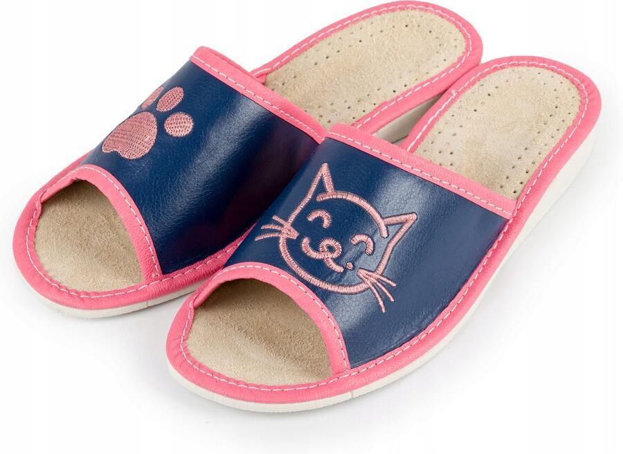 Nowo Dames pantoffels met kattenpootje leer