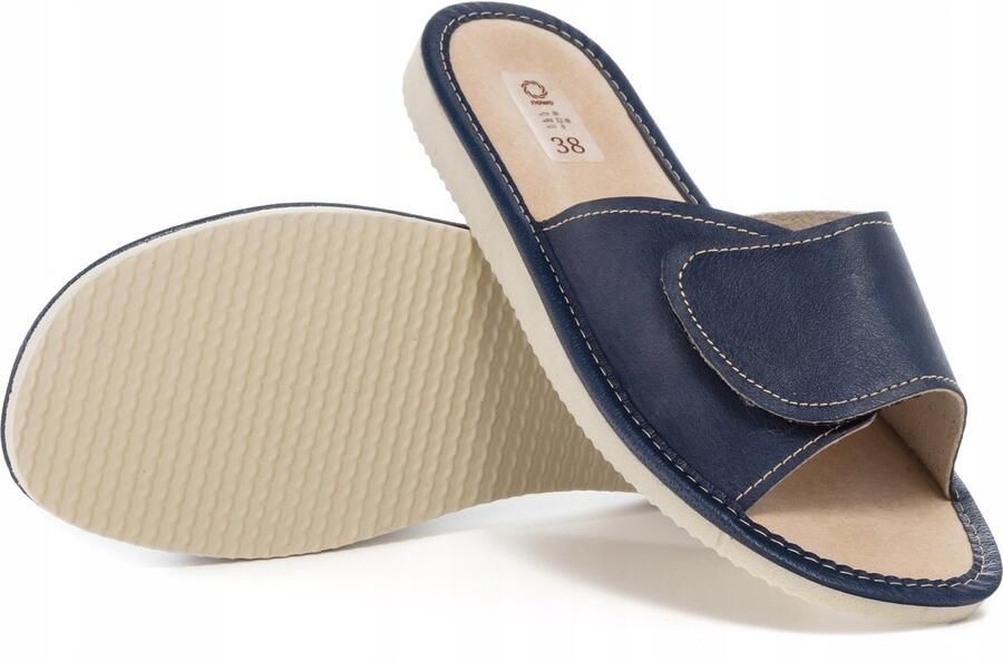 Nowo Dames Pantoffels met Klittenband Comfortabele Slippers Blauw