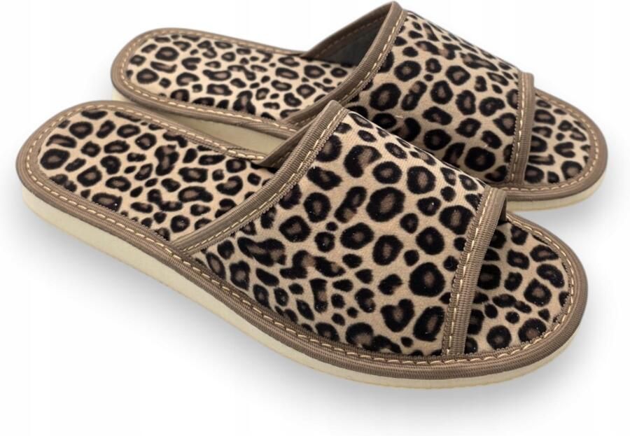 Nowo Dames pantoffels panterprint comfortabel huiselijk schoeisel