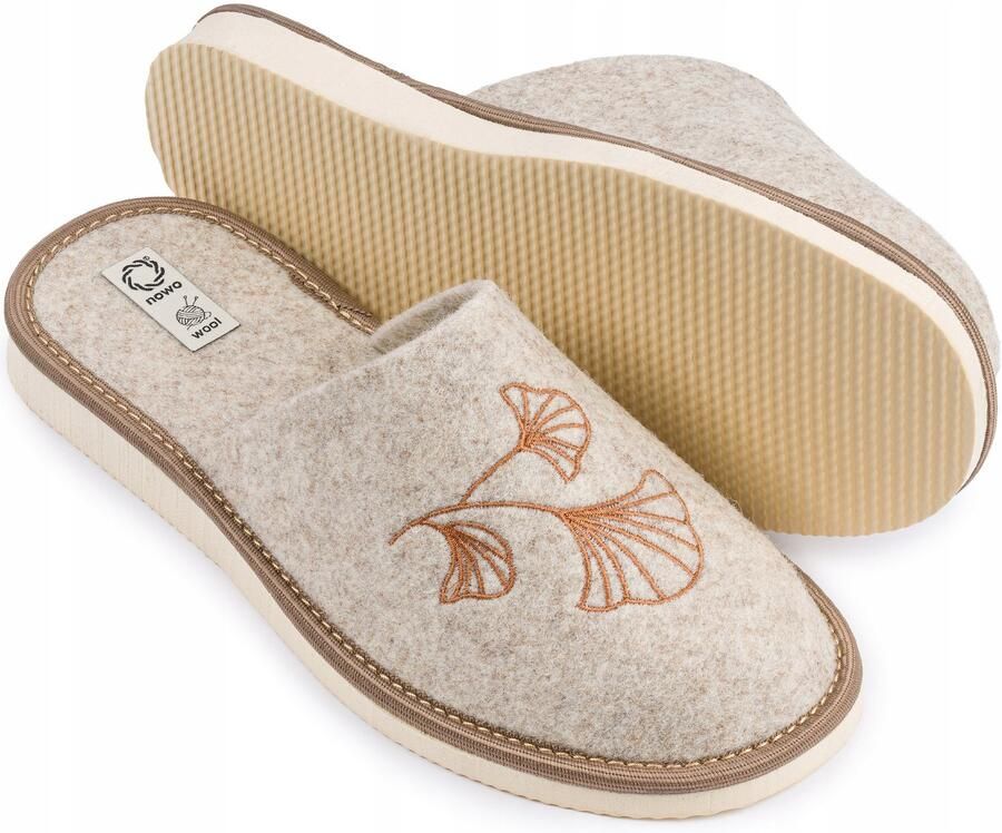 NOWO Dames Pantoffels van Natuurlijk Vilt Comfortabel & Ademend