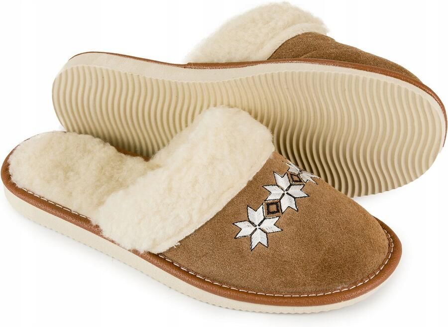 Nowo Dames Pantoffels van Velours & Echt Leer Warm & Comfortabel