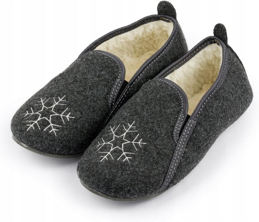 Nowo Dames pantoffels van vilt zwart