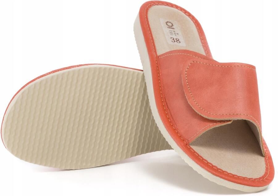 Nowo Damespantoffels met klittenband Comfortabele open teensandalen