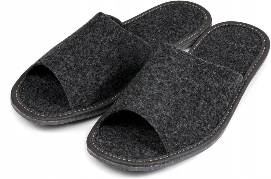 Nowo Dames pantoffels zwart filc Comfortabel en stijlvol