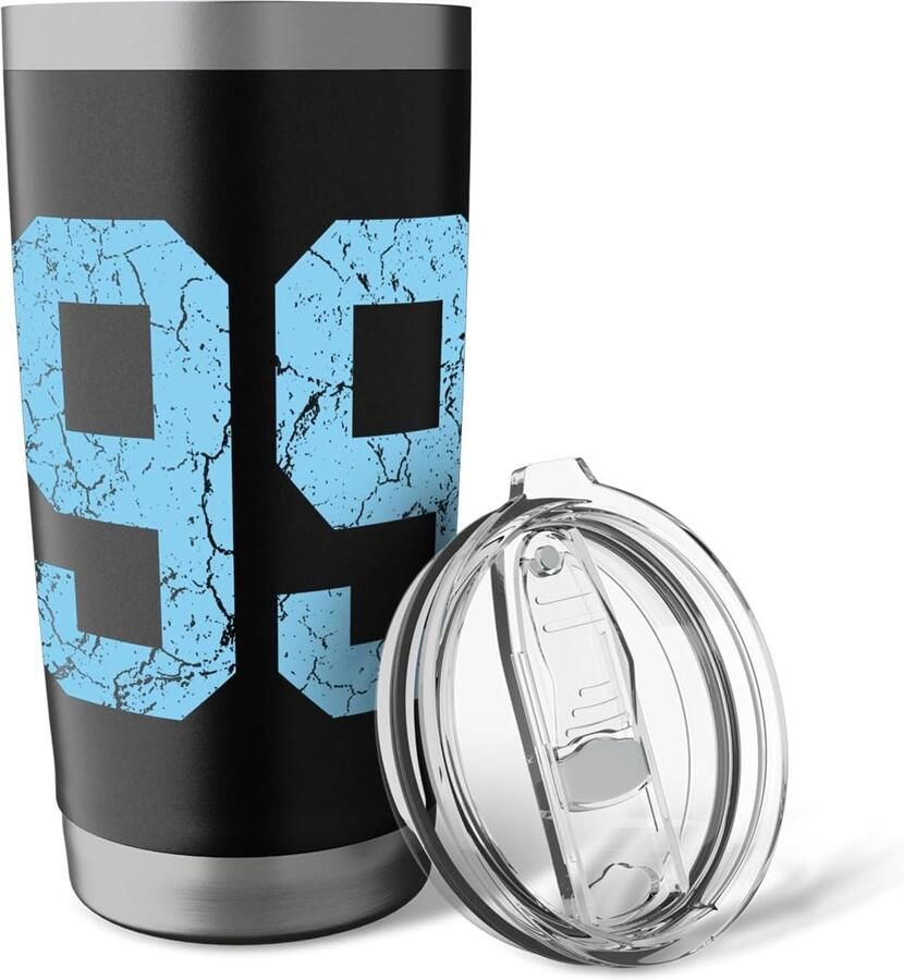 Nr. 99 gebruikte look blauw nummer 99 dubbelwandige thermobeker