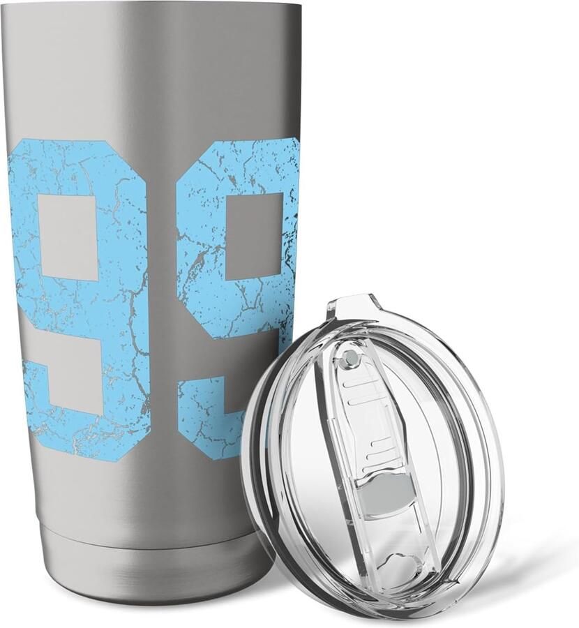 Nr. 99 gebruikte look blauw nummer 99 dubbelwandige thermobeker