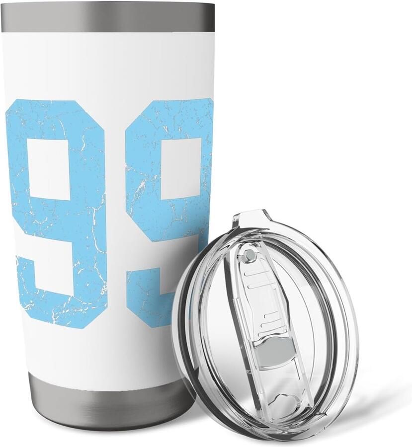 Nr. 99 gebruikte look blauw nummer 99 dubbelwandige thermobeker