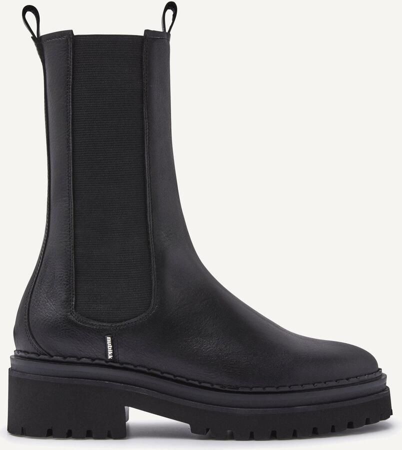 NUBIKK Chelsea Boots Dames Fae Adams Leer Zwart