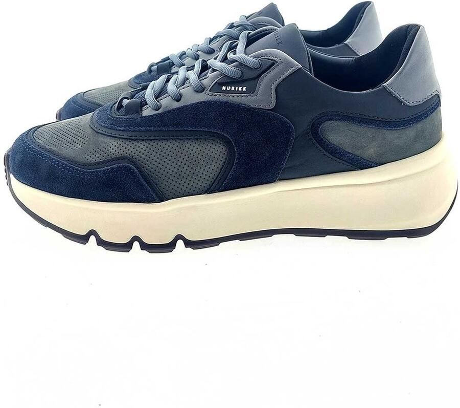 NUBIKK Lage Sneakers Heren Luca Noa Maat: 41 Materiaal: Leer Kleur: Blauw