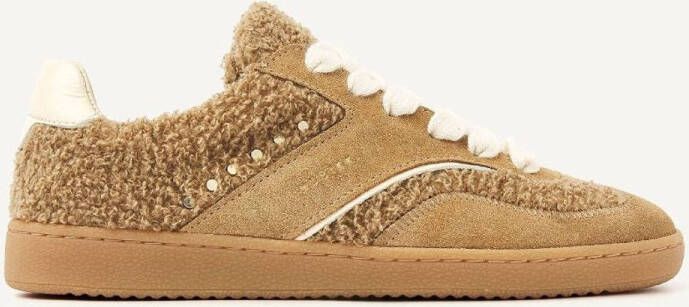NUBIKK Lage Sneakers Dames Ray Owen Studs Maat: 37 Materiaal: Teddy Kleur: Beige