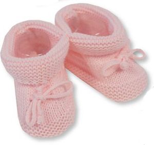 Nursery time Tie Up Babyslofjes 0-3 Maanden Meisjes Roze Bss-116