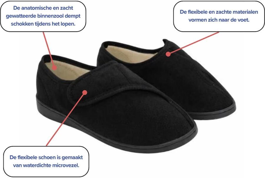 Nursing Care Marão Verbandschoenen Verbandsloffen Verbandpantoffel Voor & Zwart - Foto 2