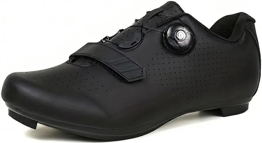 NUVEX Diep zwarte wielren schoenen met klik pedalen unisex fietsschoenen MTB schoenen ade de racefiets schoenen met draaiknop sluiting compatibel met klikpedalen