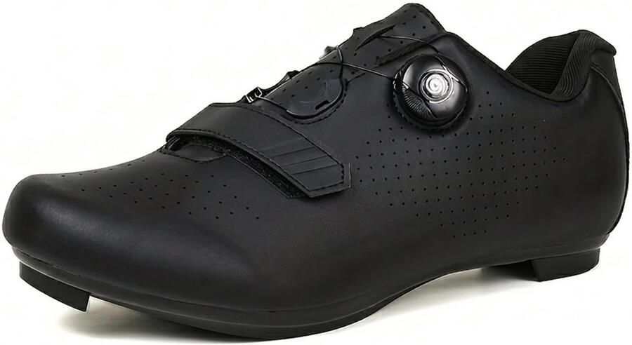 NUVEX Diep zwarte wielren schoenen met klik pedalen unisex fietsschoenen MTB schoenen ade de racefiets schoenen met draaiknop sluiting compatibel met klikpedalen
